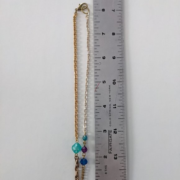 Blue Ring Dangles Vintage Necklace - Picture 6 of 6